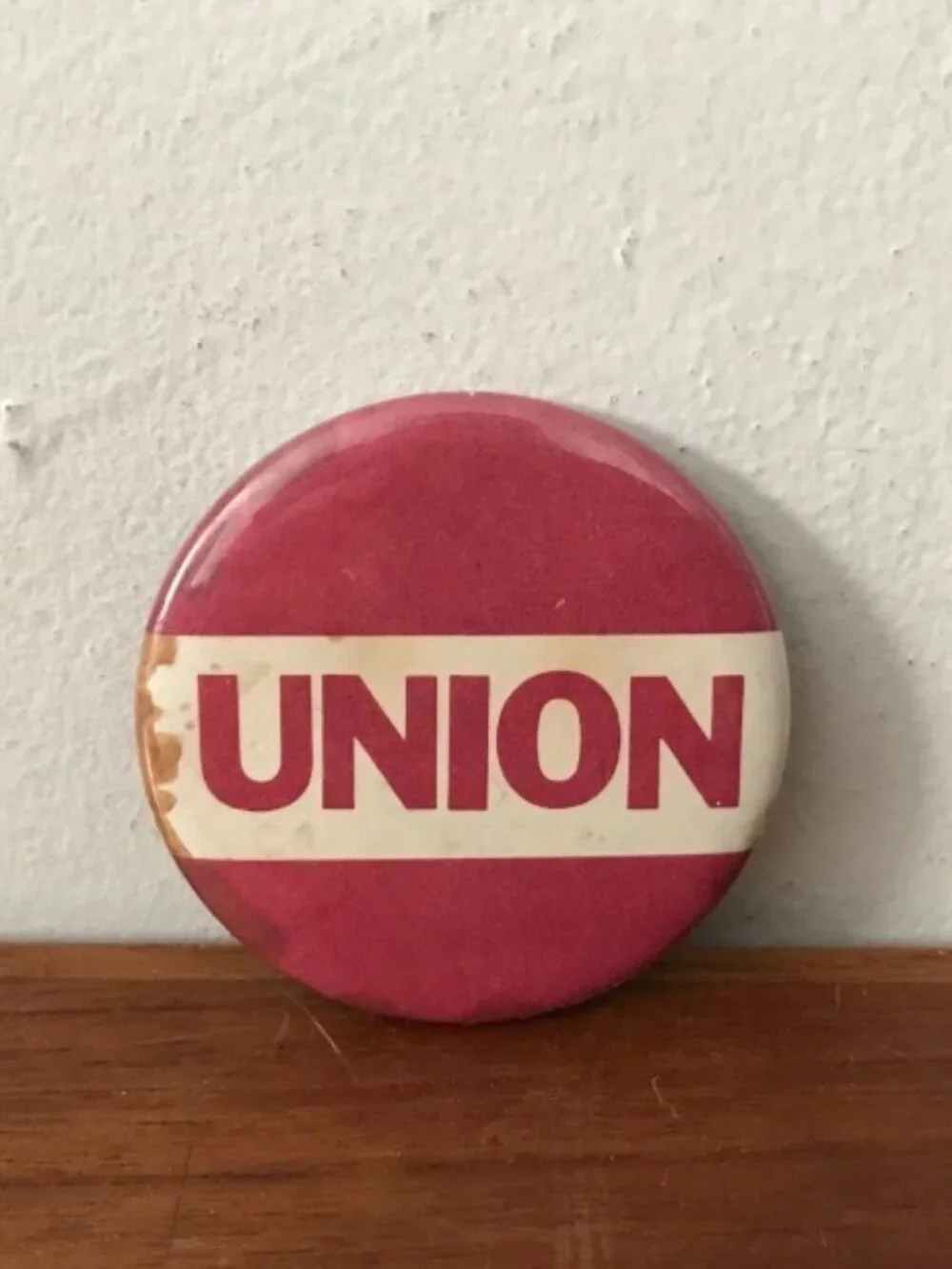 1960's Official Authentic Workers Union Pinback Button Utility Textile Trade